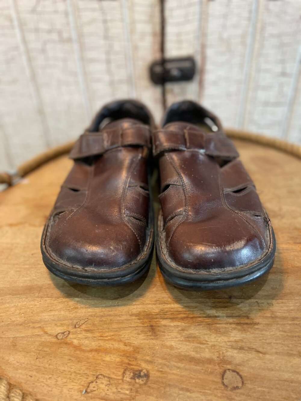 NAOT Brown Leather Fisherman Comfort Walking Sandals Mens US 12 - Picture 3 of 6